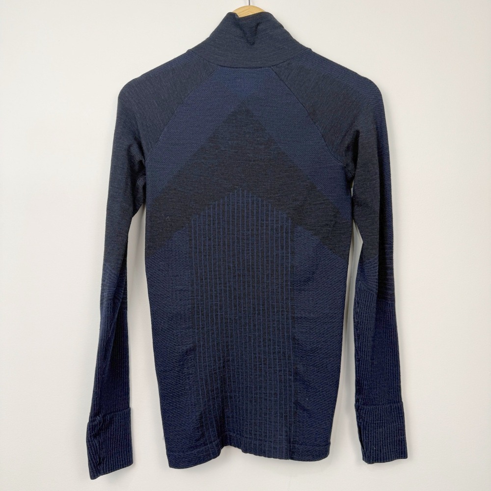 Athleta Remarkawool Turtleneck Baselayer Shirt Womens M Blue Wool Blend - Picture 3 of 8